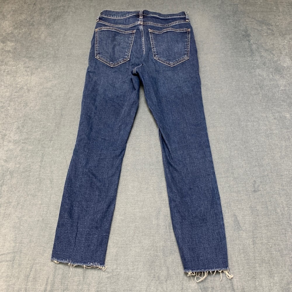 Gap Jeans Womens 26/2S Blue Denim Medium Wash Vintage Slim High Rise Frayed Hem